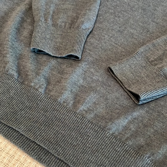 Murano Mens Size Large Blue Half Button Down Henley 100% Merino Wool Sweater - Picture 2 of 6